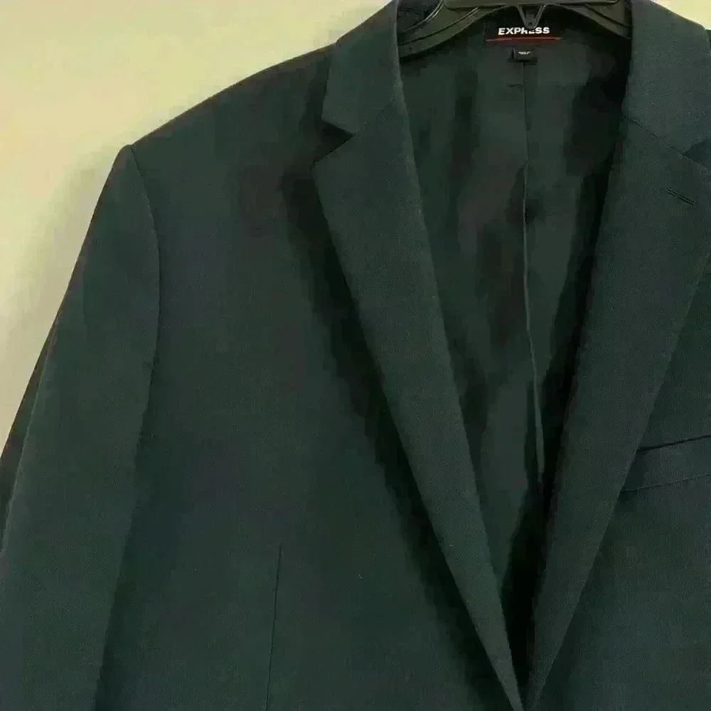 Express Classic Navy Wool-Blend Modern Tech Suit Jacket